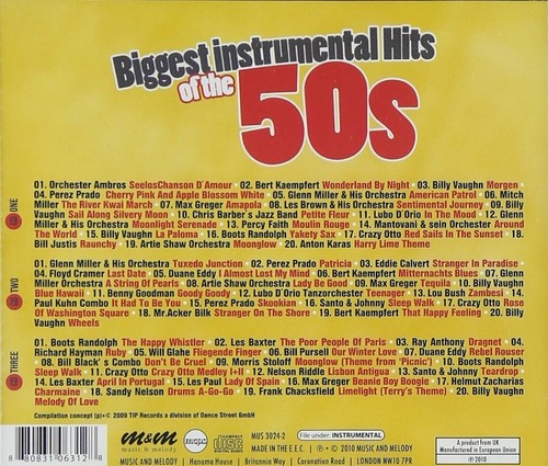 CD 50s Biggest Instrumental Hits of the 50s by Various Artists 3CDs - Picture 2 of 2