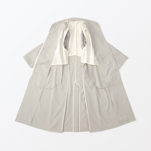 MUJI Labo Womens High Density Cotton Single Breasted Coat Sand Beige FedEx - Picture 7 of 9