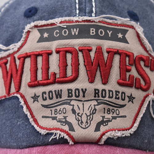 Gorras de béisbol vintage de rodeo vaquero lavadas salvaje bordadas correa Lo Pro sombrero - Imagen 6 de 25