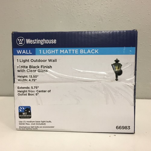 Westinghouse 66983 1-Light Matte Black Wall Sconce - Picture 5 of 5