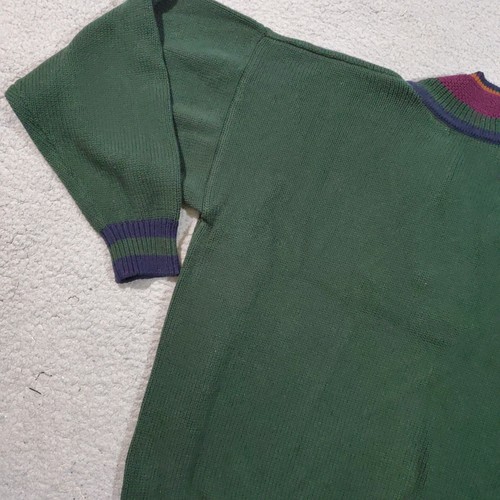Vintage Bugle Boy Pullover Herren Medium Grün Blau Golf Varsity Tennis 90er V-Ausschnitt - Bild 7 von 18