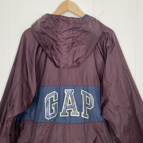 Vintage GAP Jacke Herren Gr. Medium 1/4 Zip Pullover 90s Kapuze Y2K Anorak 2000s - Bild 5 von 13