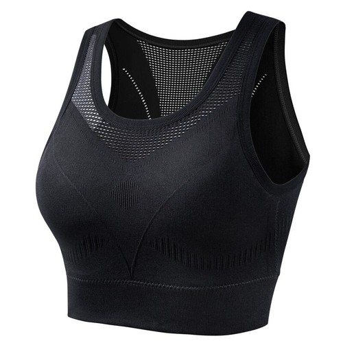 Women Sports Bra Integrated Breast Cushion Absorbent Hollow Out Back WorkOut Top - Picture 13 of 15