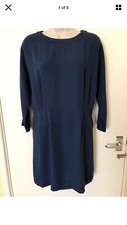 Mango Navy Blue 3/4 Sleeve Short Dress Size M, Uk10 Zara Group