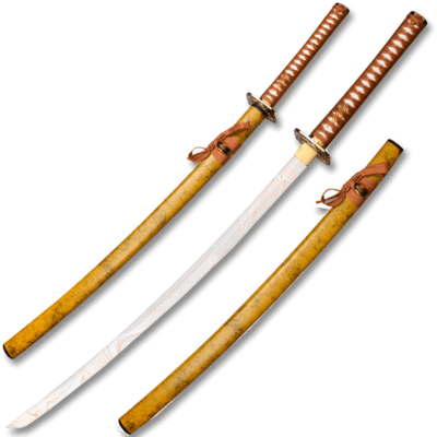 MOSHIRO 1045 Carbon Steel Golden Edition Katana with White Gold