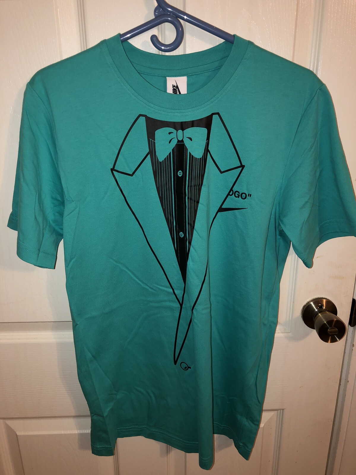 OFF WHITE X NIKE Maglietta Nike x BIANCO SPORCO NRG A6 retrò blu BQ0827 458 nuova con etichette S