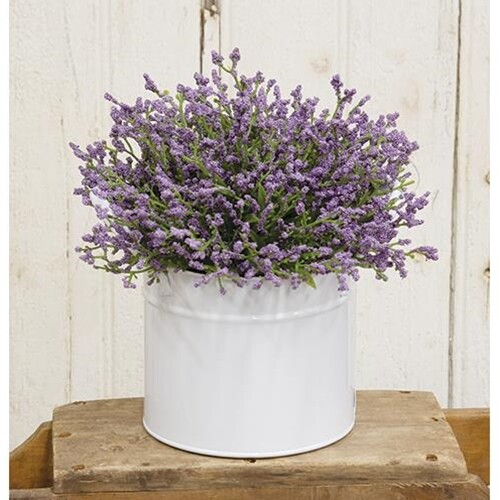 Small White Enamel Bucket with Handles - Picture 2 of 2