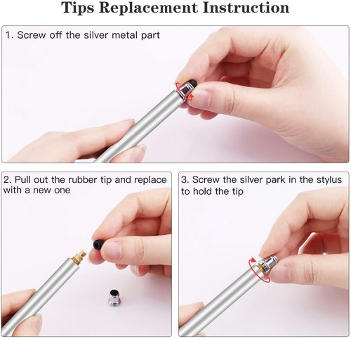STYLUS TOUCH SCREEN PEN FIBER TIP ALUMINUM LIGHTWEIGHT for CELL PHONES - Picture 4 of 6