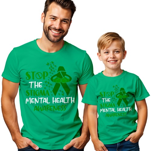 Camiseta para Hombres Niños Stop Stigma Cinta Concienciación sobre Salud Mental Ansiedad #MHA - Imagen 20 de 30
