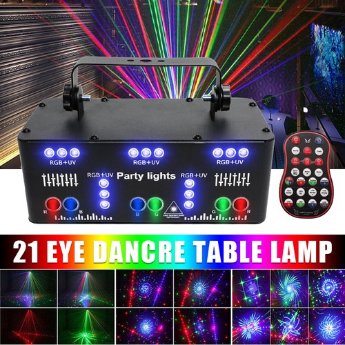 Party Light 21 EYE LED Party Disco DMX RGB Rotating Club DJ Stage Lights +Remote