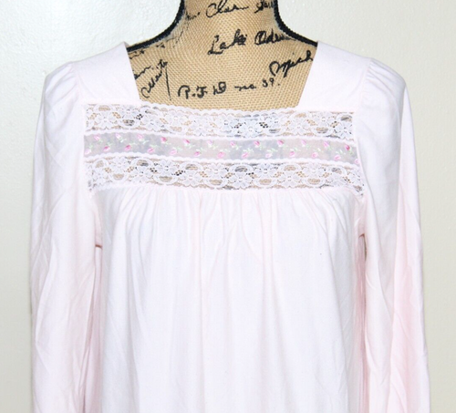 Vintage Vanity Fair Pink Pullover 1/2 Sleeve Embroidered Lace Nightgown Womens S - Picture 5 of 9
