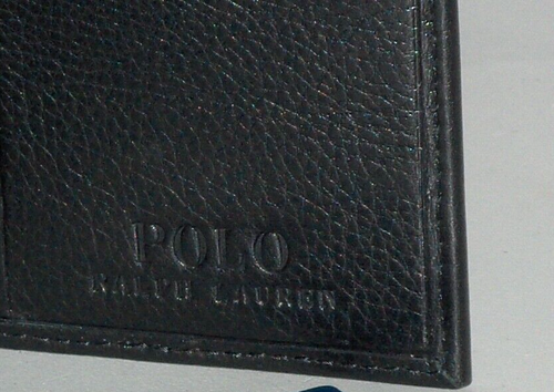 POLO RALPH LAUREN Men's Full Grain Leather Narrow Wallet Checkbook, BLACK, NIB - Picture 7 of 22