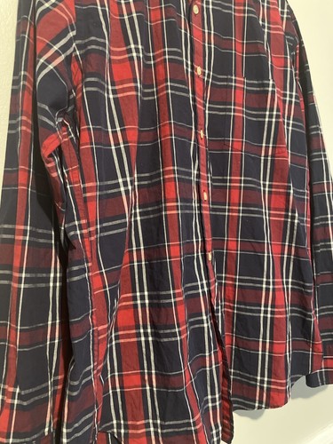 Tailored by J. Crew Light Weight Long Sleeve Plaid Shirt Mens Size L - Picture 4 of 5