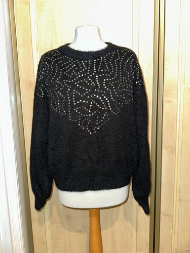 Black Sequin Design Long Sleeved Jumper - Sizer L (12/14) - Shein - New - Picture 7 of 24
