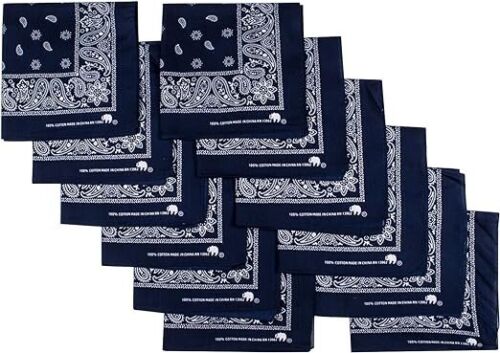 Elephant Brand Bandanas 100% Cotton Since 1898 Bandana Gift -12 Pack Assorted - Picture 7 of 10