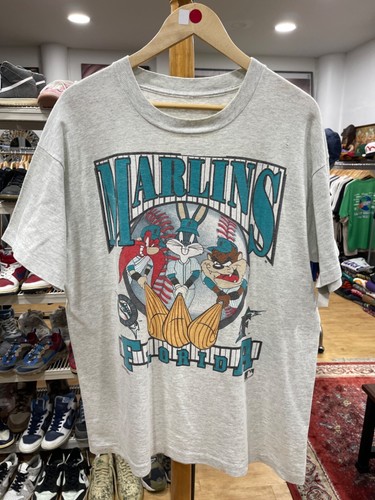90s Marlins Florida Warner Bros MLB Vtg Tee - Afbeelding 1 van 8
