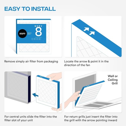 Simply Filters 14x14x1 MERV 8, MPR 600, AC Furnace HVAC Air Filter - Picture 3 of 56