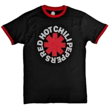 Red Hot Chili Peppers Ringer T Shirt Classic Asterisk Official Unisex Black