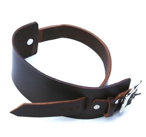Braunes Leder Manschette Armband Schnalle verstellbar Handarbeit in UK - Bild 2 von 6
