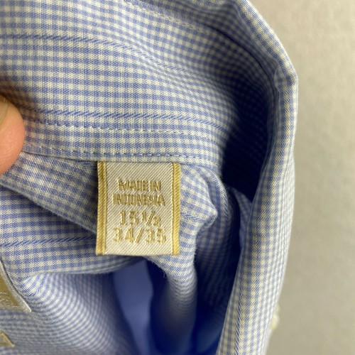Michael Kors Button-Down Hemd Herren 15 1/2 34/35 blau kariert langarm bügelfrei - Bild 9 von 10