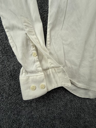 Versace Collection Slim SZ 39 (15.5) Button Up Ivory Stretch Pique Cotton Blend - Picture 10 of 17