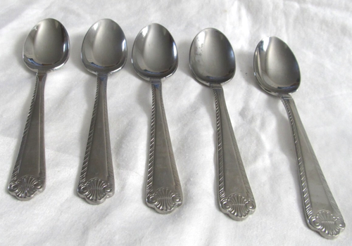 Wallace French Shell 5-TEASPOONS 6" Stainless Flatware - Picture 5 of 12