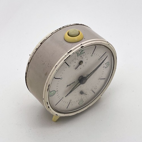 Dugena Kadett Alarm Mechanically Hand Wound Alarm Clock Made IN Germany Grey UR1 - Picture 3 of 11