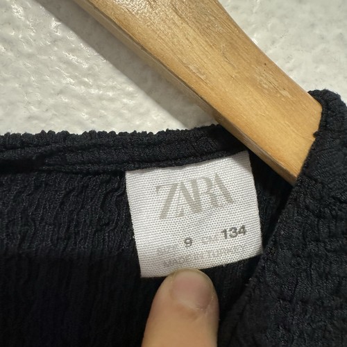 Zara Kids Girls 9 Black Jumpsuit Wide Leg Cargo Pockets Cinch Waist Boho Utility - Picture 7 of 15