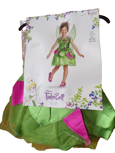 Disney's TINKERBELL~Bambina taglia XS (3T-4T)~COSTUME DI HALLOWEEN~Nuovo con etichette - Foto 1 di 2