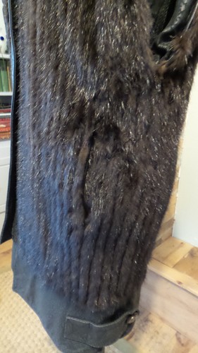 Vtg MINK fur & Leather coat Jacket vest two in one Zip off Slevees for Vest   - Picture 12 of 12