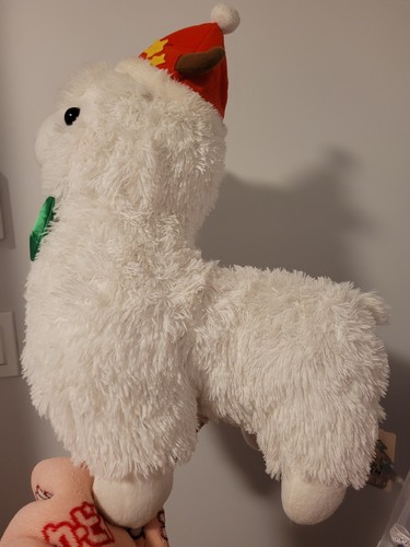 Alpacasso Amuse XL ~30cm Christmas Hat Alpaca Plush With Tags Japan - Picture 4 of 5