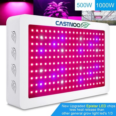CASTNOO 1000W LED Grow Lamp Full Spectrum Hydro Veg Flower Grow Panel Lamp GA