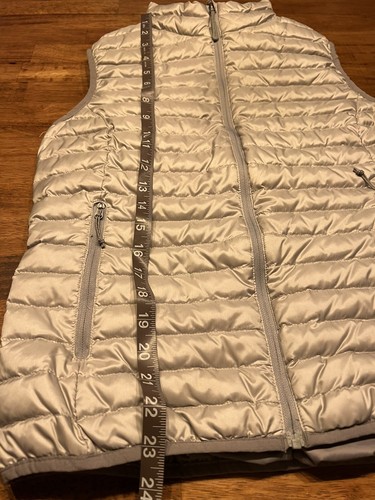 Eddie Bauer Womens Quilted Goose Down Puffer Winter Vest Jacket Small Silver - Picture 7 of 9