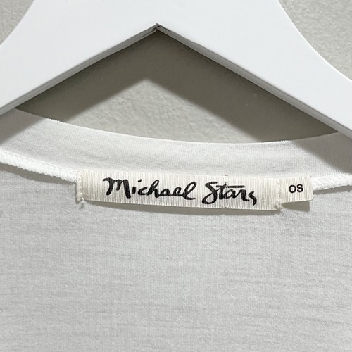 MICHAEL STARS Women’s Off White JERSEY LYCRA Long Sleeve Scoop Neck Tee One Size - Picture 4 of 6