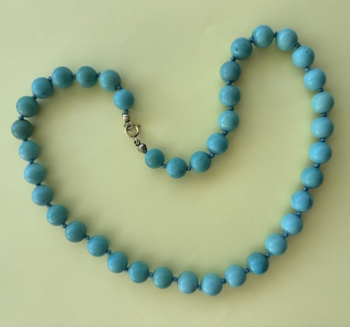 Wunderschöne Türkis Kette Kugel Collier Echt Natur Edelstein ca. 44 cm - Bild 4 von 6