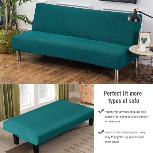 Armless Futon Slipcover Folding Sofa Cover Stretch Couch Furniture Protector - Picture 81 of 96