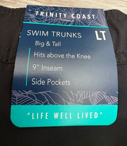 Swim Trunk Shorts Trinity Coast Large Tall. Black NEW - Bild 7 von 7