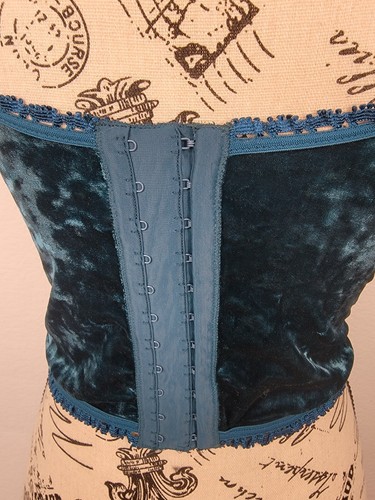 Fredericks Of Hollywood Corset Top Large Velvet Cottagecore Coquette Whimsygoth - Picture 8 of 12