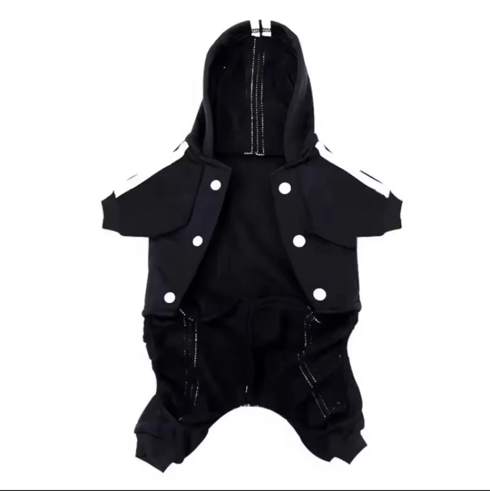 Adidog Dog Tracksuit Pet Jumpsuit Stylish Hoodie Puppy Clothes Summer Outfit Dog - Image 4 of 4