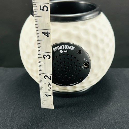 Golf Ball Radio Sportster AM/FM White Drink Holder Desk Organizer Tested Vintage - Afbeelding 8 van 8