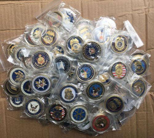 lotes de 90 monedas de desafío diferentes del Departamento de Estados Unidos FBI CIA NSA DEA TSA ATF DIA