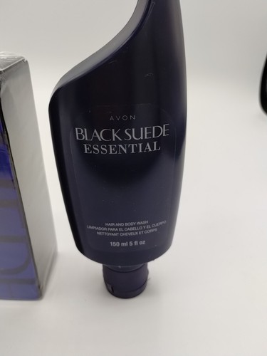 Men's Avon Black Suede 3.7 Oz Cologne Wash, After Shave 3 PC Set SEALED - Picture 2 of 6