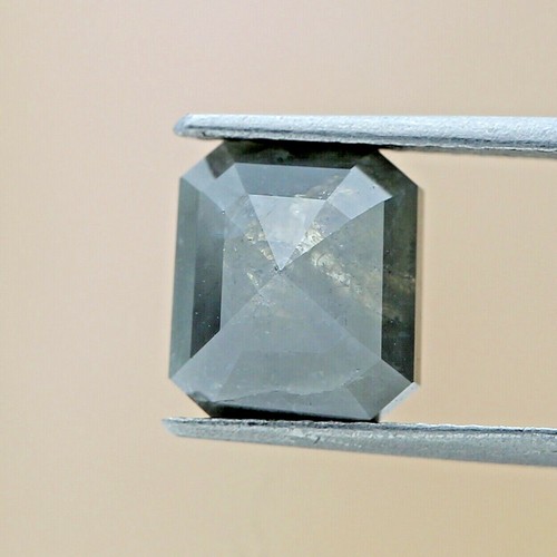 Natural Diamond 3+ct Black Color Emerald Brilliant Cut Diamond - Picture 8 of 12