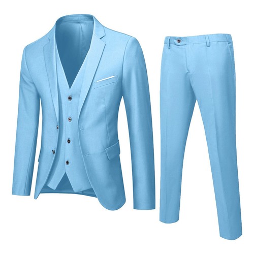 Men's Wedding Suit 2023 Groom Best-Man Groomsman Solid Formal Blazer Pant Elega - Picture 16 of 66