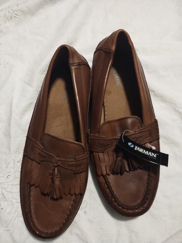 Jarman Men Dress Shoes Loafers W Tassel Genuine Leather NWT Size 7.5 Light Brown - Picture 2 of 7