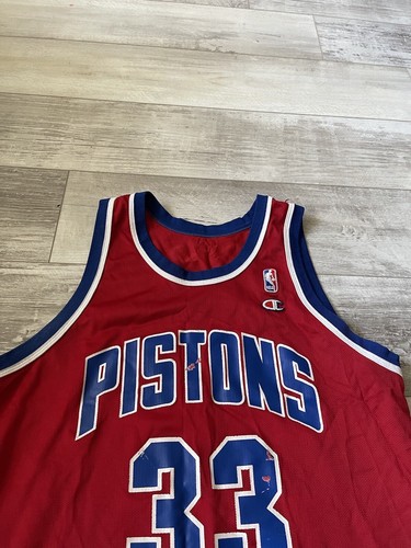 Vintage Detroit Pistons Red Grant Hill Champion Jersey Size 44 Made In USA - Picture 2 of 15