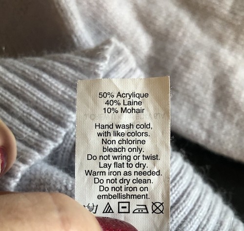 Suéter J Crew Mediano Lavanda y Racimos de Gemas Cuello Redondo Tejido Jersey - Imagen 7 de 7