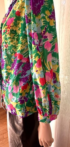 Vintage 60’s Floral Women’s Blouse Daisies Original Miami MOD BRIGHT COLORS Med. - Picture 10 of 15
