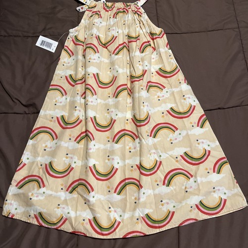 Happy By Pink Chicken A Line Sleeveless Dress Size 10Y Rainbows Clouds Stars - Picture 7 of 9