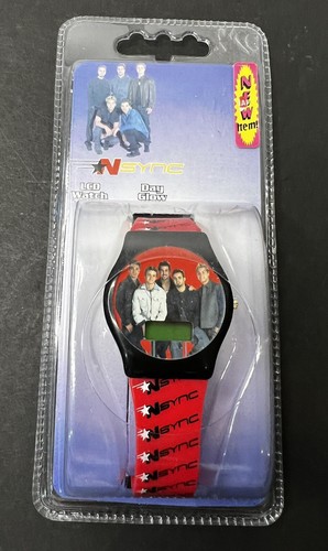 NSYNC LCD Day Glow Watch- Red and Black- NEW IN BOX - Picture 1 of 5